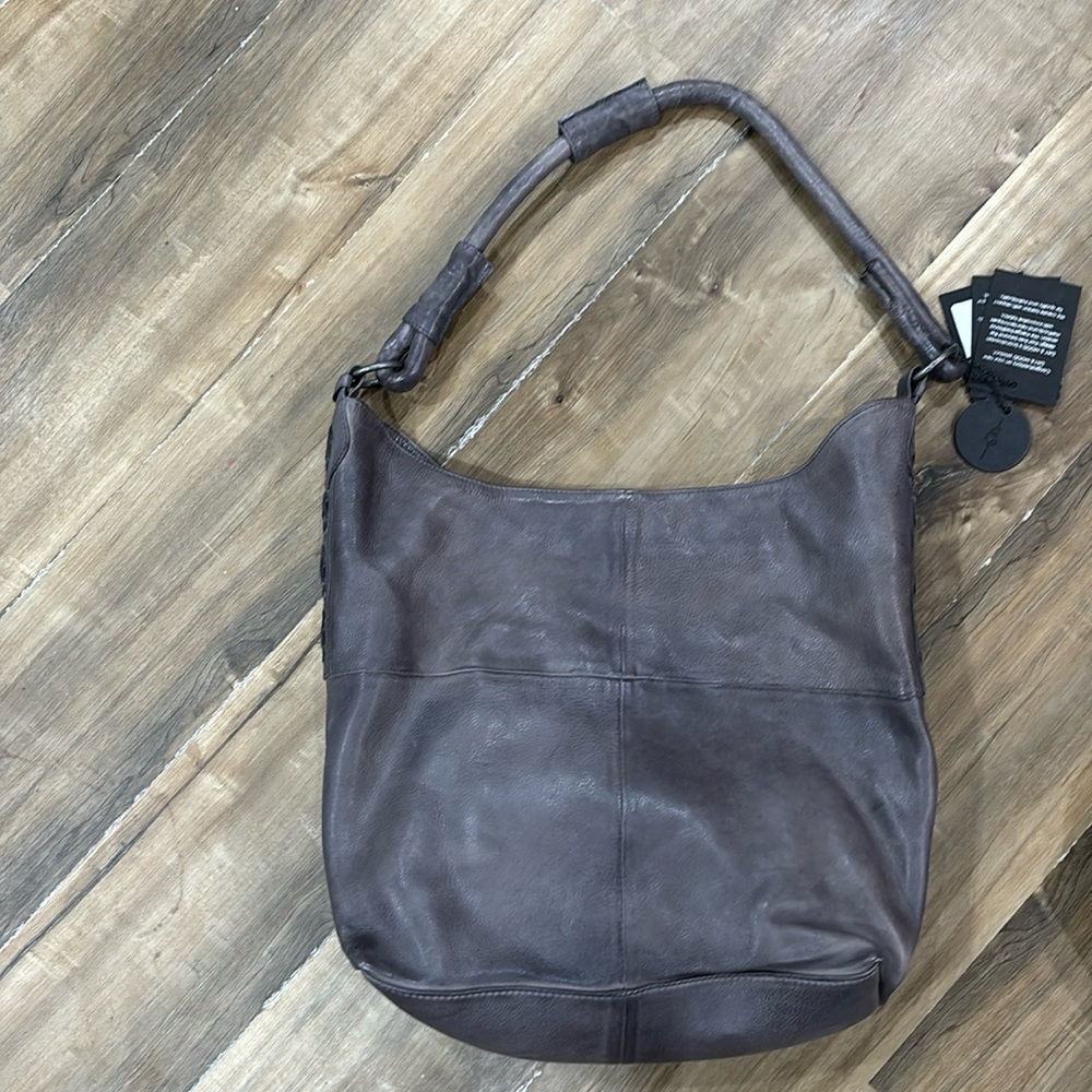 NWT grey leather day and mood handbag